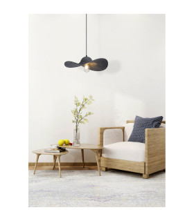 Ripple Dome Pendant Lamp Black Felt 1x-2