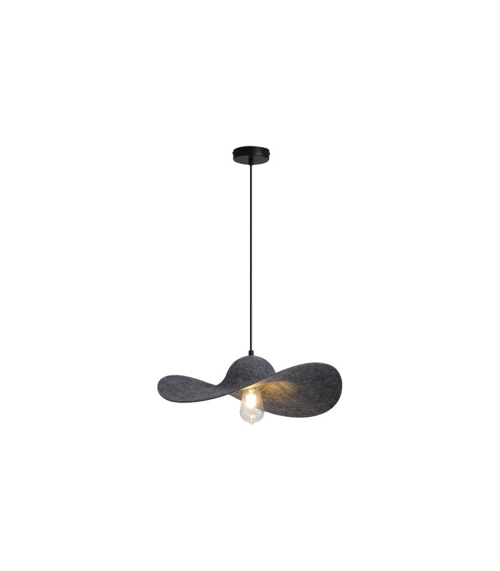 Ripple Dome Pendant Lamp Black Felt 1x-3