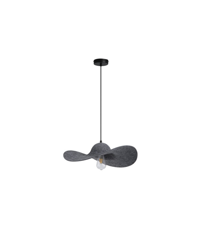 Ripple Dome Pendant Lamp Black Felt 1x-4
