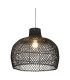 Large Bell Shade Black Rattan 50cm-1