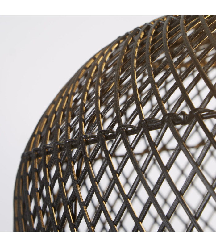 Large Bell Shade Black Rattan 50cm-5