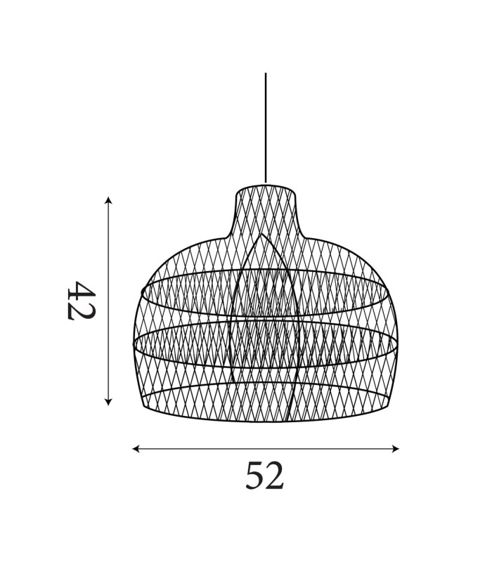Large Bell Shade Black Rattan 50cm-6