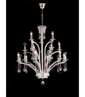 Ceiling Pendant Chandelier Large 12 Light French Gold, Crystal (Item Requires Assembly) - 2