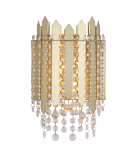 Spear Wall Light Gold Clear Crystal 5x E27-1