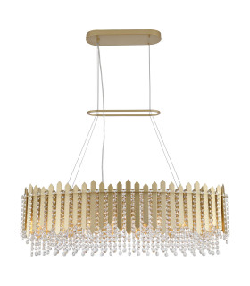 Spear 8 Light Diner Bar Pendant Lamp Gold Clear Crystal x-1
