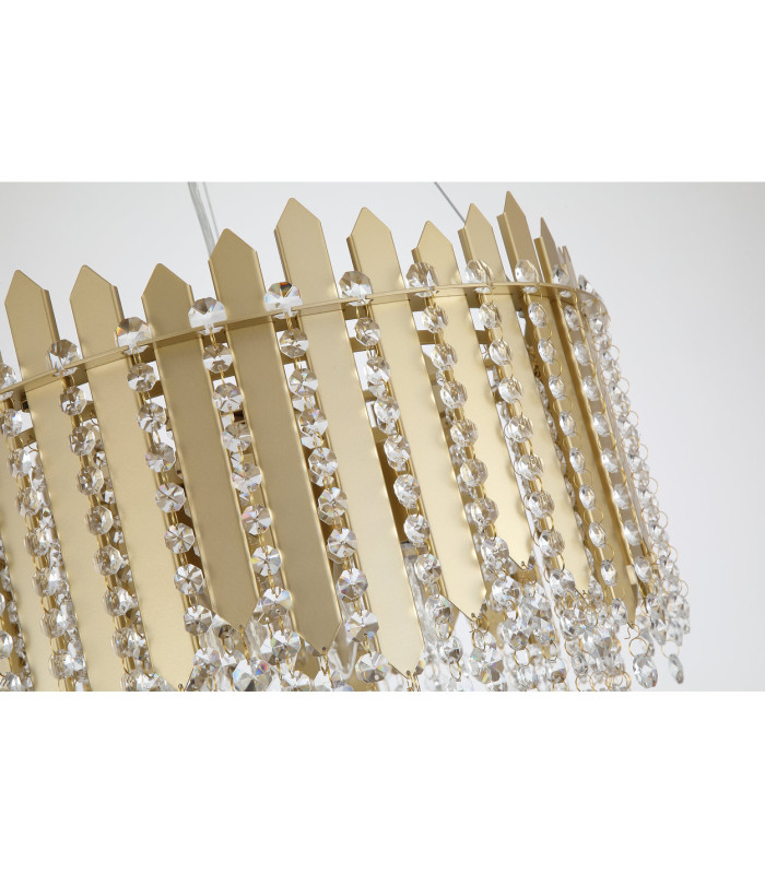 Spear 8 Light Pendant Lamp Gold Clear Crystal 8x E27-5