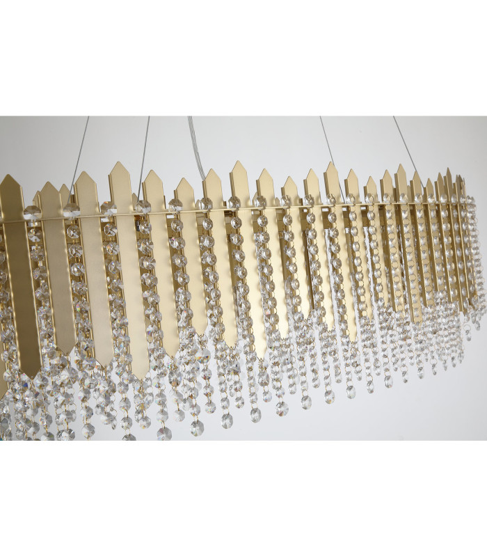 Spear 8 Light Diner Bar Pendant Lamp Gold Clear Crystal x-5