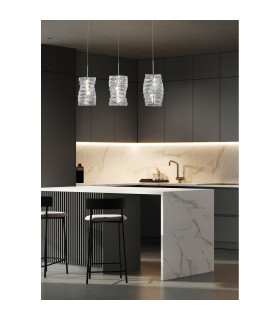 Modena LED 3 Light Bar Pendant Lamp Chrome Clear Crystal-2