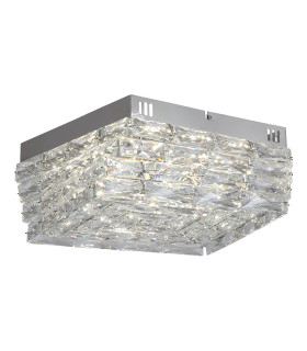 Modena LED Flush Ceiling Light Chrome & Clear Crystal-1