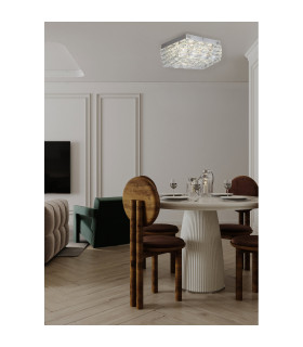 Modena LED Flush Ceiling Light Chrome & Clear Crystal-2