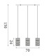 Modena LED 3 Light Bar Pendant Lamp Chrome Clear Crystal-6