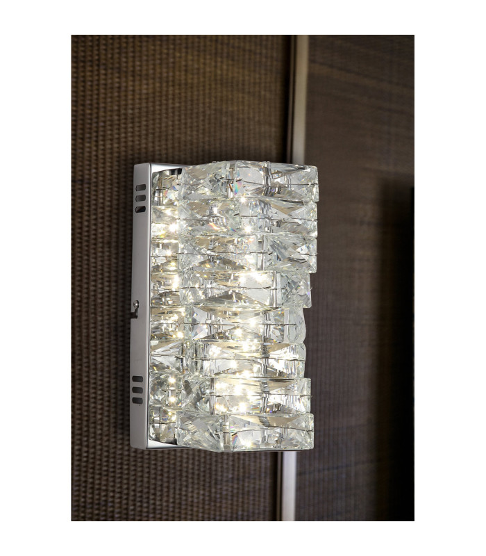 Modena LED Wall Light Chrome Clear Crystal-2