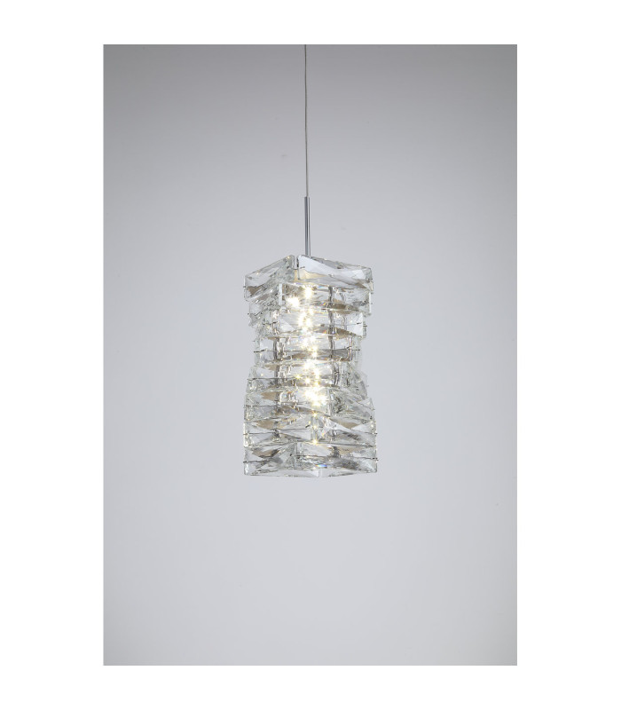 Modena LED Pendant Lamp Chrome & Clear Crystal-5