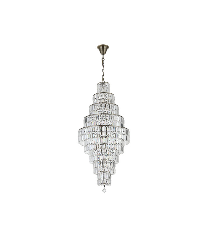 Empire 13 Light Chandelier Antique Brass Clear Glass 2x E14-4