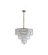 Empire 5 Light Pendant Lamp Antique Brass & Clear Crystal 4x E14-4