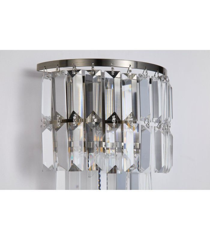 Empire Wall Light Antique Brass Clear Crystal IP44 5x E14-5