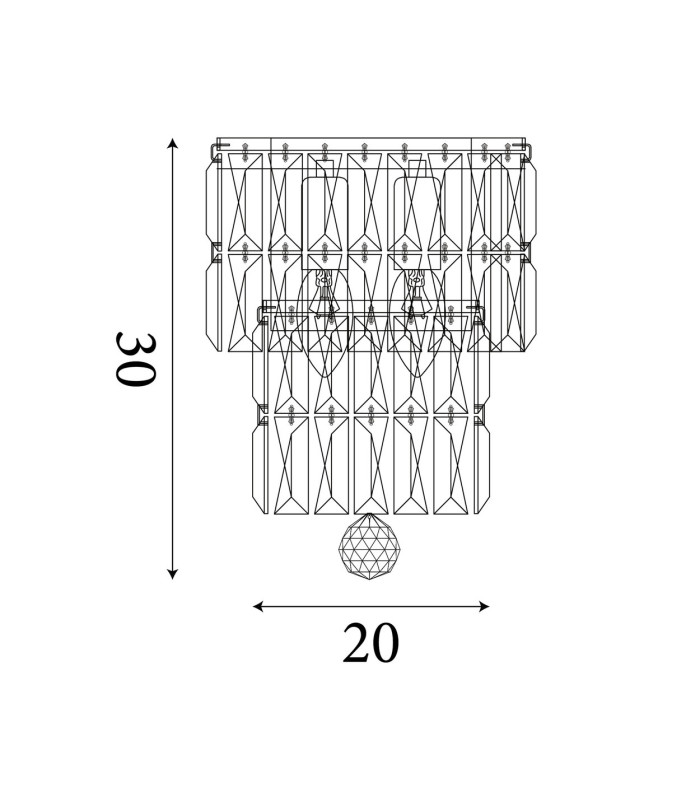 Empire Wall Light Antique Brass Clear Crystal IP44 5x E14-6