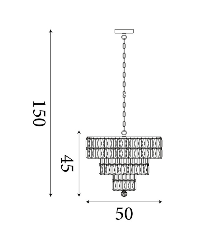 Empire 5 Light Pendant Lamp Antique Brass & Clear Crystal 4x E14-6