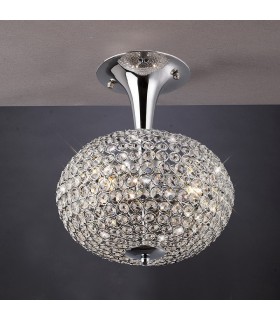 Semi Flush Ceiling 3 Light Polished Chrome, Crystal - 2