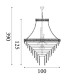 Louis Phillipe 28 Light Pendant Lamp Satin Brass Clear Crystal 6x E14-6