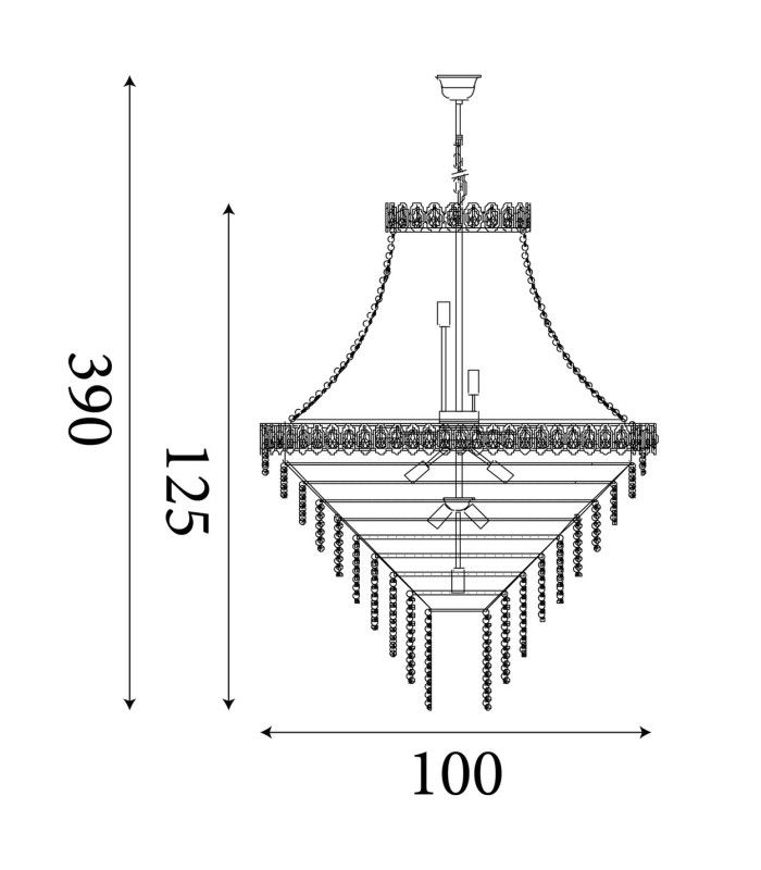 Louis Phillipe 28 Light Pendant Lamp Satin Brass Clear Crystal 6x E14-6