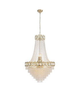 Louis Phillipe Pendant Lamp Satin Brass Clear Crystal 4x G9-1