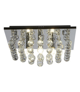 Hanna 4 Light Flush Ceiling Light Ceiling Light Chrome & Clear Crystal 3x GU10-1