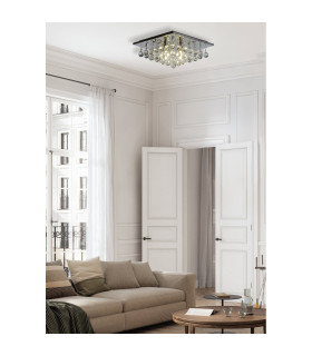 Hanna 4 Light Flush Ceiling Light Ceiling Light Chrome & Clear Crystal 3x GU10-2