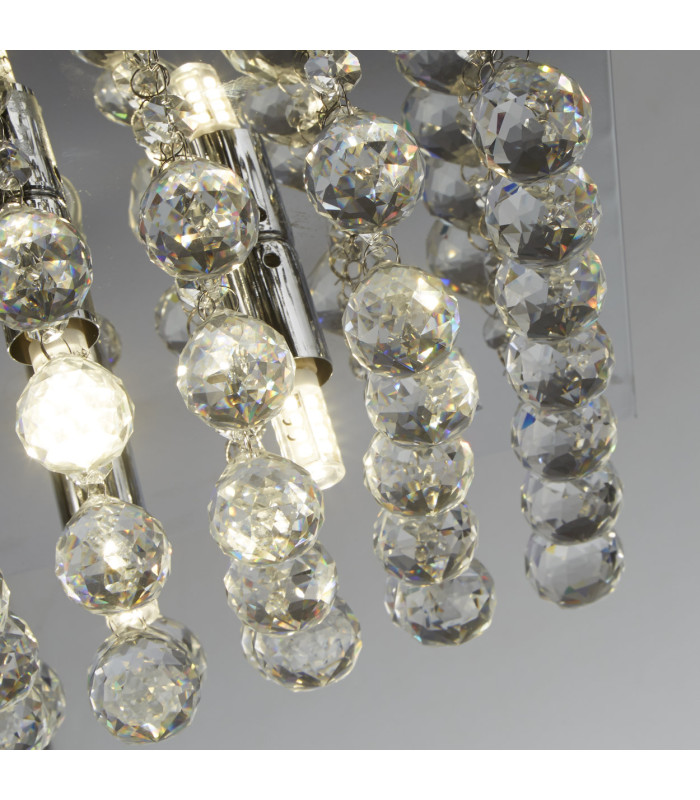 Hanna 4 Light Flush Ceiling Light Ceiling Light Chrome & Clear Crystal 3x GU10-5