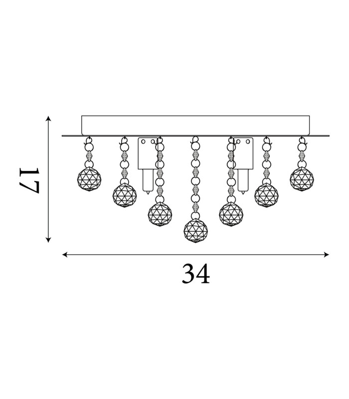 Hanna 4 Light Flush Ceiling Light Ceiling Light Chrome & Clear Crystal 3x GU10-6