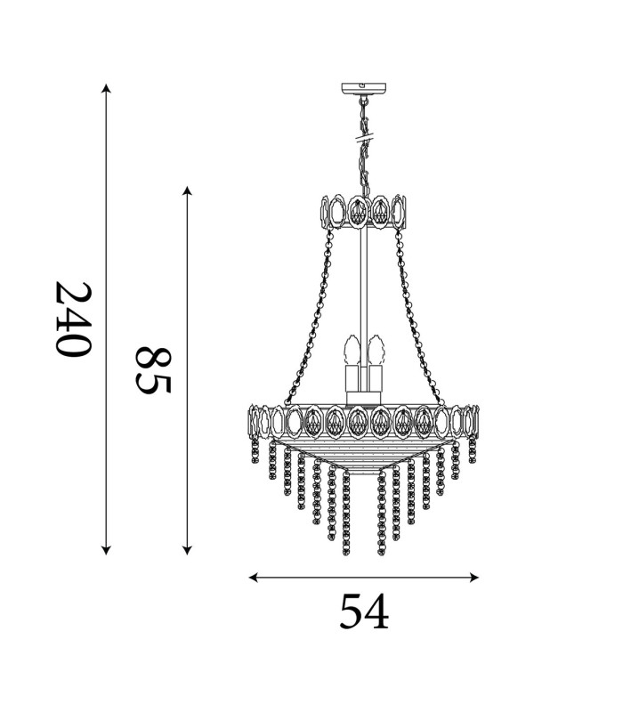 Louis Phillipe Pendant Lamp Satin Brass Clear Crystal 4x G9-6