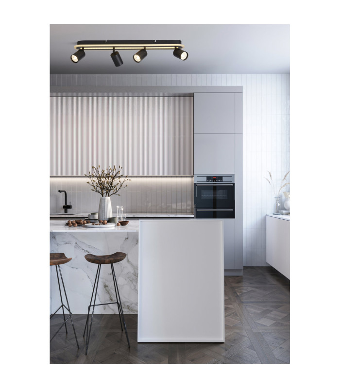 San Diego 4 Light Flush Ceiling Light Matt Black 1x GU10-2
