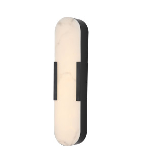 Opaline LED Wall Light Matt Black Marble Resin IP44-1