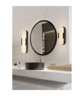 Opaline LED Wall Light Matt Black Marble Resin IP44-2
