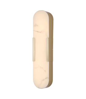 Opaline LED Wall Light Matt Gold Marble Resin IP44-1