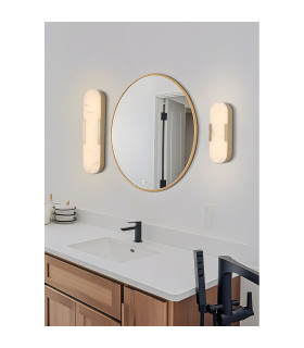 Opaline LED Wall Light Matt Gold Marble Resin IP44-2
