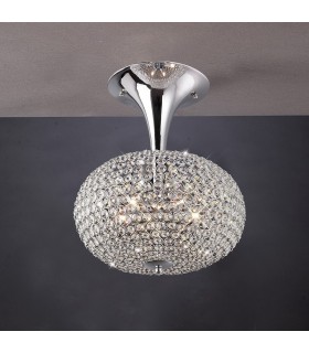Semi Flush Ceiling 5 Light Polished Chrome, Crystal - 2