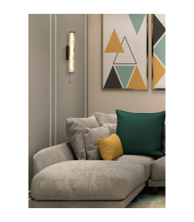 Vibrate LED Wall Light Matt Black Glass IP44-2