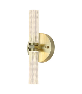 Aberdeen LED Up Down Wall Light Satin Brass IP44-1