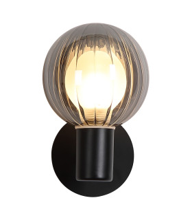 Luminsphere Wall Light Matt Black Smoked Glass IP44 1x G9-1