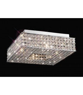 Flush Ceiling Square 4 Light Polished Chrome, Crystal - 2