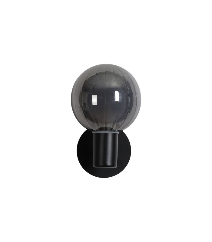 Luminsphere Wall Light Matt Black Smoked Glass IP44 1x G9-4