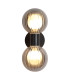 Luminsphere Wall Light Matt Black Smoked Glass IP44 2x G9-1