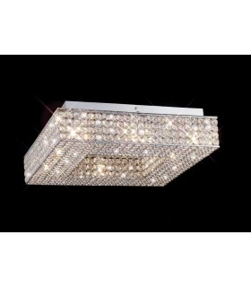 Flush Ceiling Square 8 Light Polished Chrome, Crystal - 2