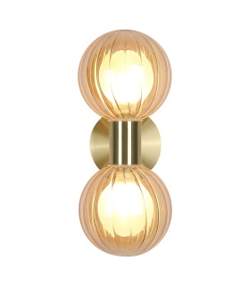 Luminsphere Wall Light Brass Champagne Glass IP44 1x-1