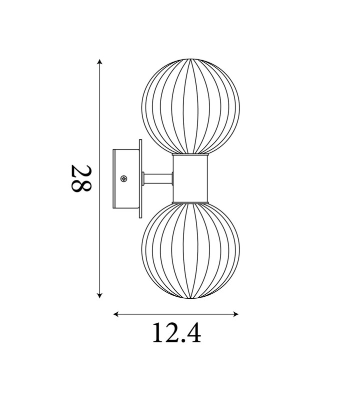 Luminsphere Wall Light Matt Black Smoked Glass IP44 2x G9-6