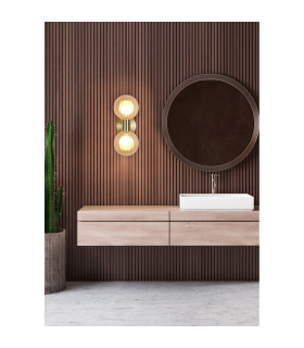Luminsphere Wall Light Brass Champagne Glass IP44 1x-2