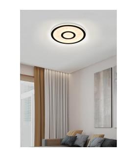 Roundel LED Flush Ceiling Light Matt Black-2