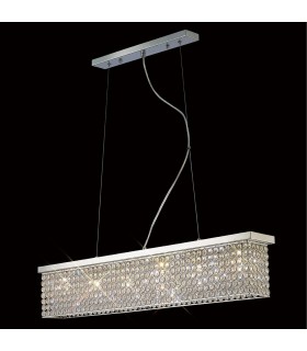 Ceiling Pendant Rectangular 6 Light Polished Chrome, Crystal - 2