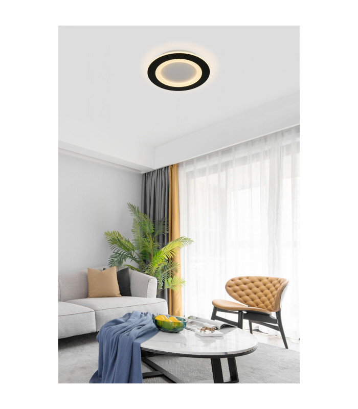 Ringo LED Round Flush Ceiling Light. Matt Black-2